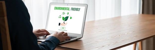 Close-up of hands reviewing complex financial documents and sustainability reports, with a laptop displaying carbon footprint data in the background, signaling meticulous due diligence.