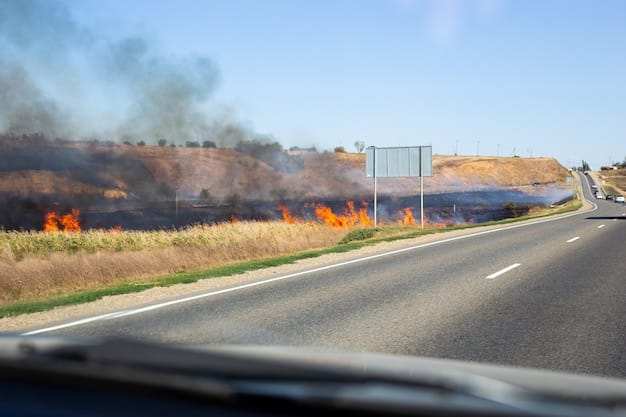 A highway showing signs of heat stress, with undulating asphalt and heat haze distorting the view, illustrating the impact on road infrastructure.
