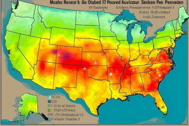 A detailed map of the US showing projected heat increase hot spots, overlayed with icons representing critical infrastructure types, highlighting vulnerability zones.