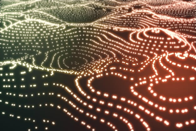 An abstract image representing data flow and connectivity, with lines and nodes connecting various smart home icons (thermostat, lights, security camera), overlaid on a subtle green energy-efficient background.